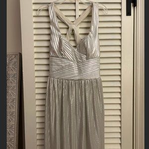 Silver pleated mini dress